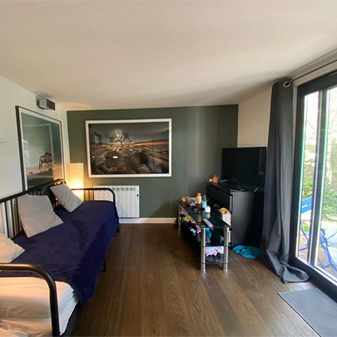 garden room studio interior sussex